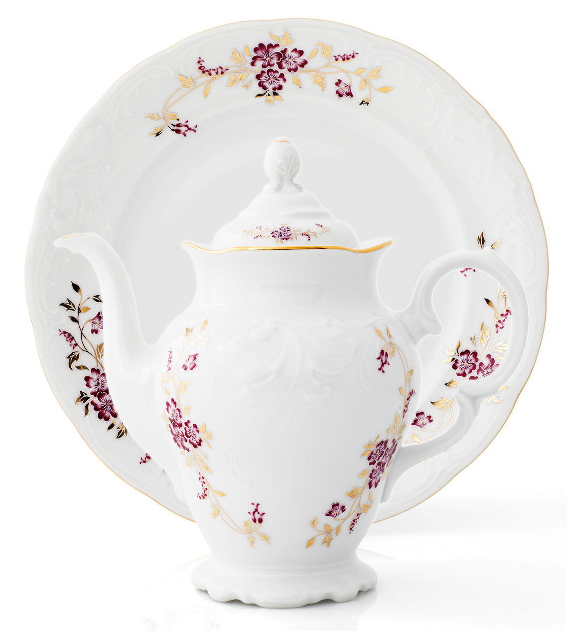 Fryderyka - motyw kwietny_imbryk i talerz_01